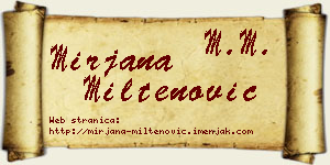 Mirjana Miltenović vizit kartica